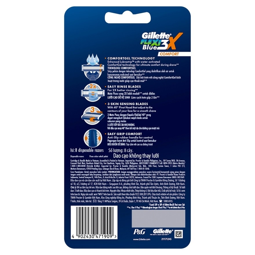 Blue3X Comfort Razor 8s