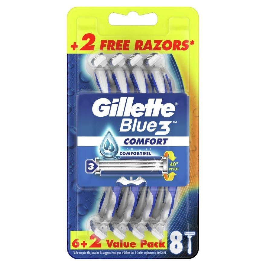 Blue3 Comfort Disposable Razor 8's