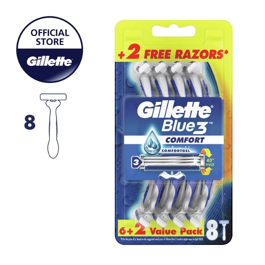 Blue3 Comfort Disposable Razor 8's