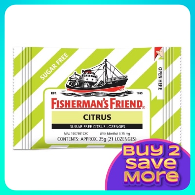 FISHERMAN'S Sugar Free Citrus Lozenges 25g