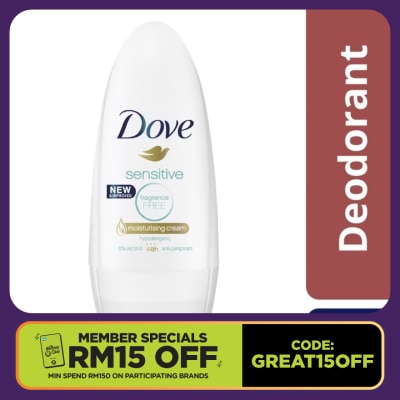 DOVE Sensitive Fragrance Free Deodorant Roll-on 40ml