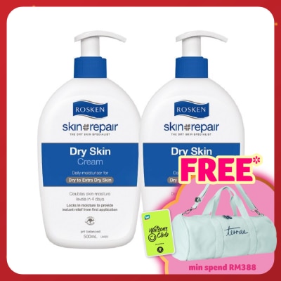 ROSKEN Twin Pack Skin Repair Dry Skin Cream 500ml