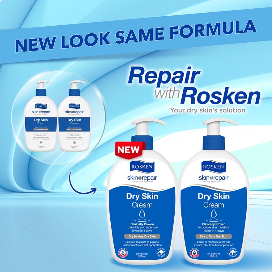 Twin Pack Skin Repair Dry Skin Cream 500ml