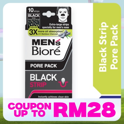 MEN'S BIORE Men'S  Pore Pack Black Strip 10'S