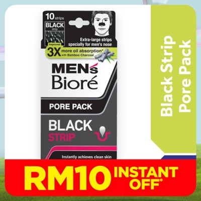 MEN'S BIORE Men'S  Pore Pack Black Strip 10'S