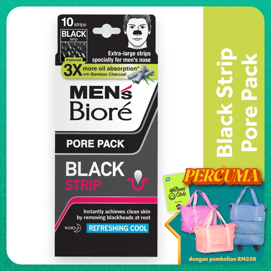 Men'S Pore Pack Black Strip 10'S