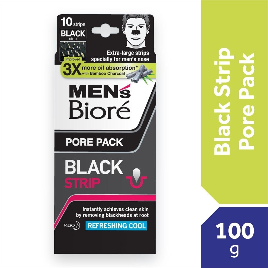 Men'S  Pore Pack Black Strip 10'S