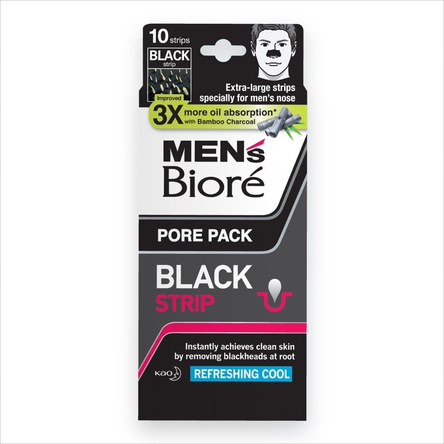 Men'S  Pore Pack Black Strip 10'S