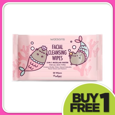 WATSONS Pusheen Facial Wipes 3-in-1 Micellar 20S