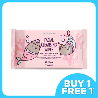 WATSONS Pusheen Facial Wipes 3-in-1 Micellar 20S
