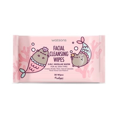 WATSONS Pusheen Facial Wipes 3-in-1 Micellar 20S