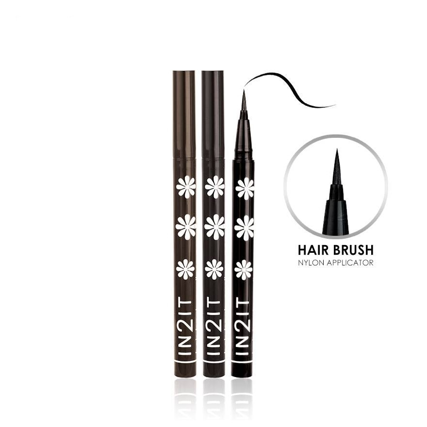 Hair Brush Waterproof Eyeliner Pen All Black EPH01