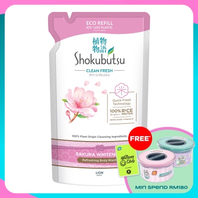 SHOKUBUTSU Body Wash Sakura Refill 500g