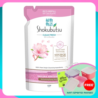 SHOKUBUTSU Body Wash Sakura Refill 500g