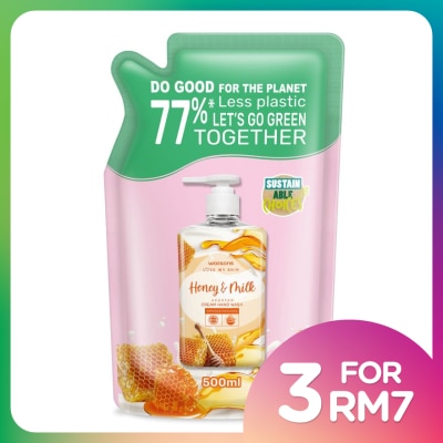 WATSONS Honey & Milk Scented Cream Hand Wash Refill 500ml