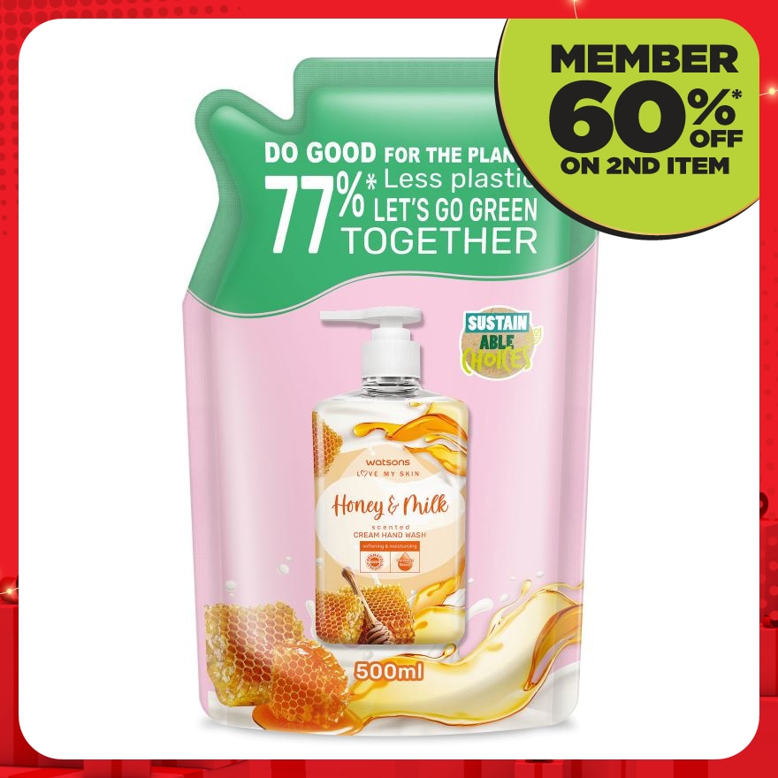 Honey & Milk Scented Cream Hand Wash Refill 500ml