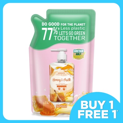 WATSONS Honey & Milk Scented Cream Hand Wash Refill 500ml