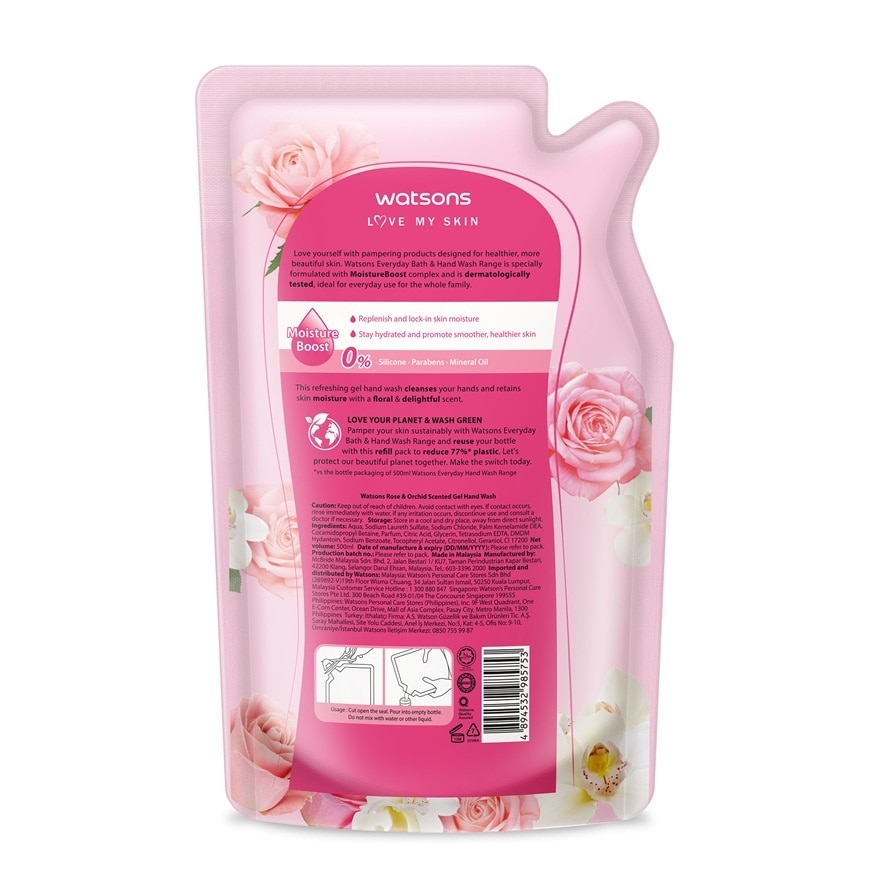Gel Handwash Refill Rose & Orchid 500ml