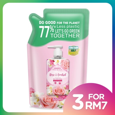 WATSONS Rose & Orchid  Gel Hand Wash Refill 500ml