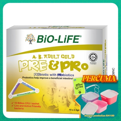 BIO-LIFE - A.B. Adult Gold Prebiotic & Probiotics 2.5g x 10's