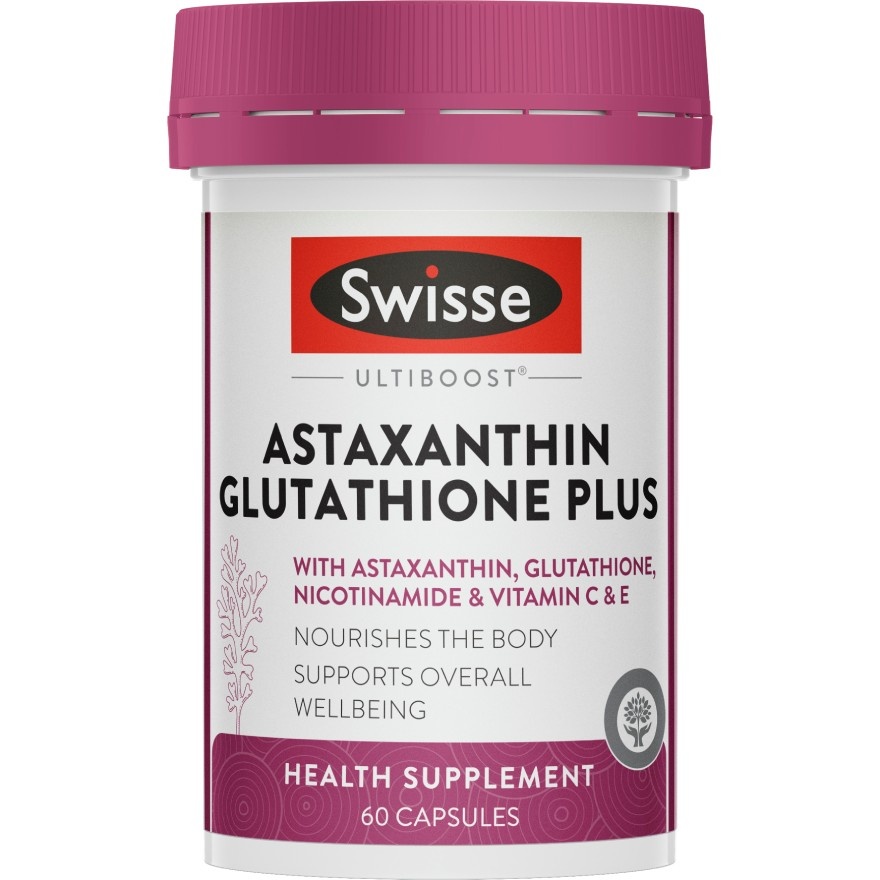 which is better glutathione or astaxanthin SWISSE, Ultiboost Astaxanthin Glutathione Plus 60s
