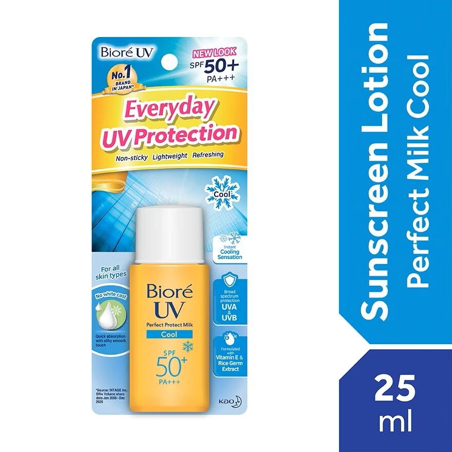 Biore UV Perfect Milk Cool SPF50+ Daily Sunscreen 25ml