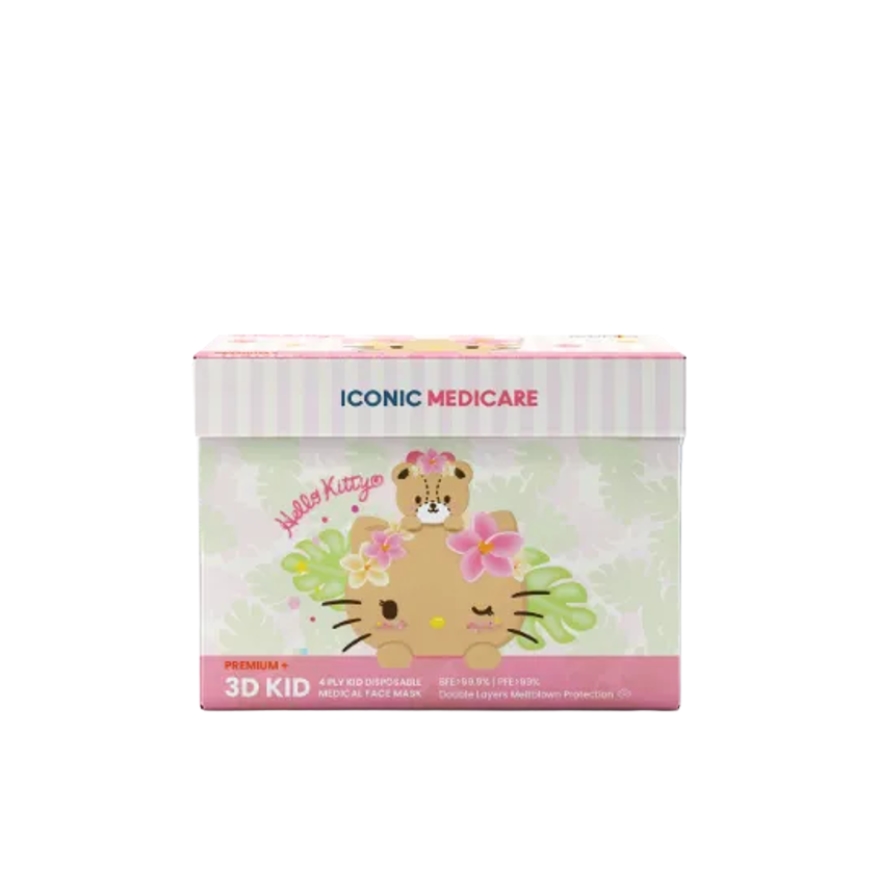 [Kid - Premium+] 4-Ply 3D Hello Kitty Hawaii Summer 2026 Medical Face Mask (20pcs)
