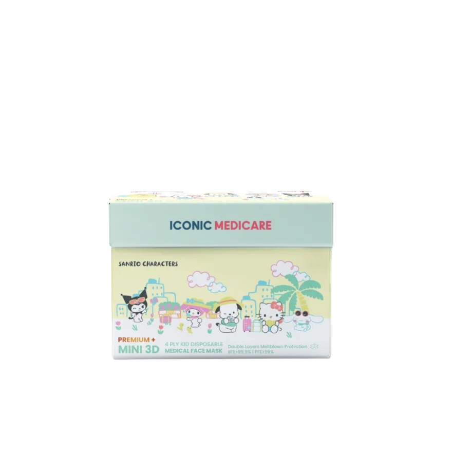 [Baby - Premium+] 3D Mini Sanrio Characters Ready To Travel 4-Ply 3D Medical Face Mask (20pcs)