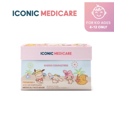 ICONIC [Kid Premium+] 4 Ply Sanrio Characters Hawaii Summer 2026 Medical Face Mask (30pcs) image