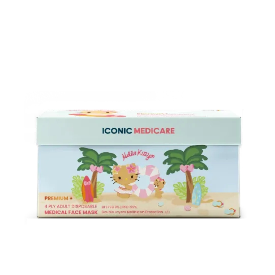 [Adult - Premium+] 4-Ply Hello Kitty Hawaii Summer 2026 Medical Face Mask (30pcs)