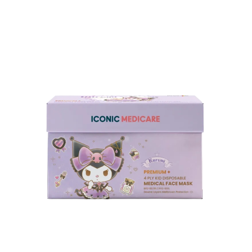 [Kid - Premium+] 4-Ply Kuromi Twinkle Dream Medical Face Mask (30pcs)