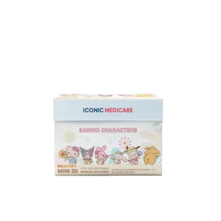 [Baby - Premium+] 3D Mini Sanrio Characters Hawaii Summer 2026 4-Ply 3D Medical Face Mask (20pcs)