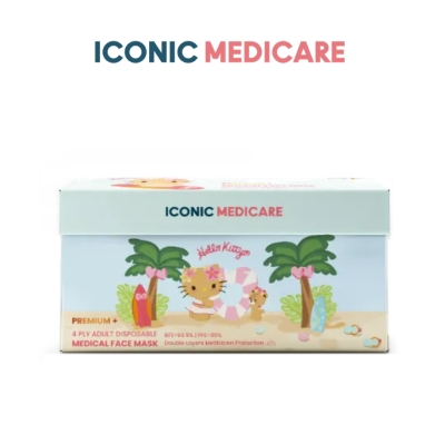 ICONIC - [Adult - Premium+] 4-Ply Hello Kitty Hawaii Summer 2026 Medical Face Mask (30pcs)