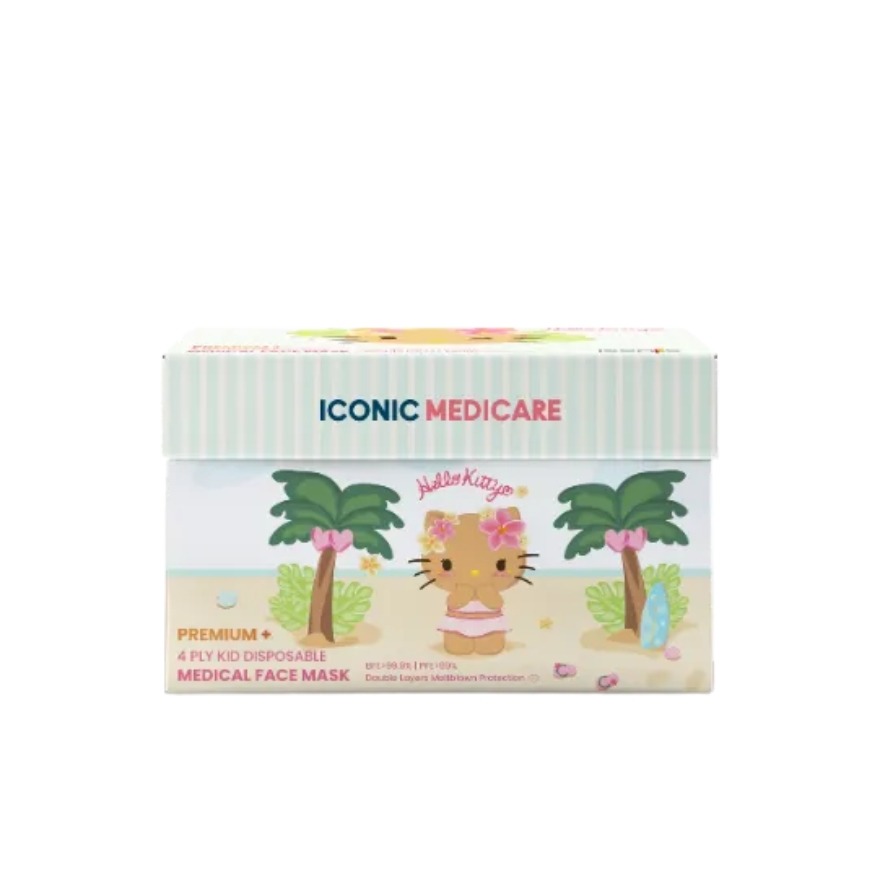 [Kid - Premium+] 4-Ply Hello Kitty Hawaii Summer 2026 Medical Face Mask (30pcs) image