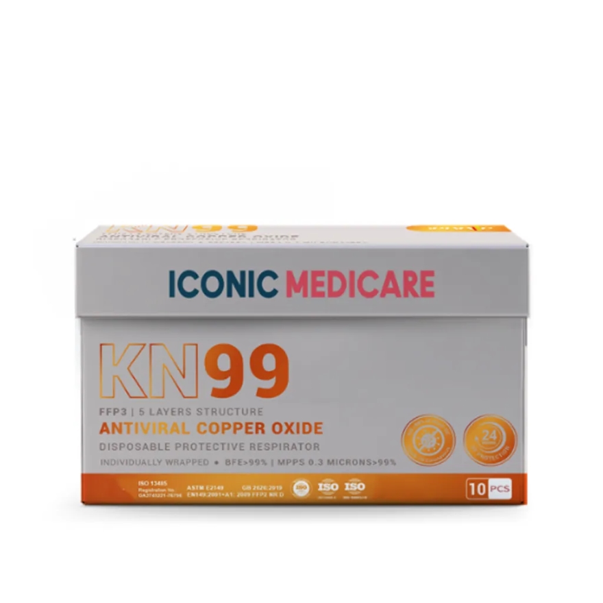 KN99 Antiviral Copper Medical Face Mask (10pcs) Grey image