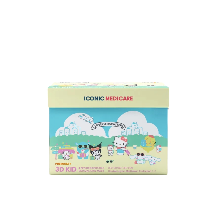 [Kid - Premium+] 4-Ply 3D Sanrio Characters Ready To Travel Medical Face Mask (20pcs) image