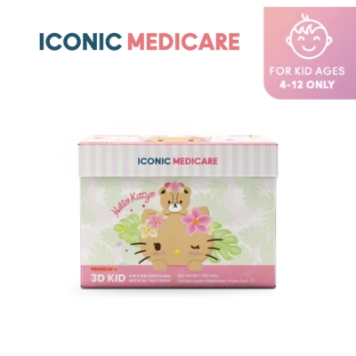 ICONIC - [Kid - Premium+] 4-Ply 3D Hello Kitty Hawaii Summer 2026 Medical Face Mask (20pcs)