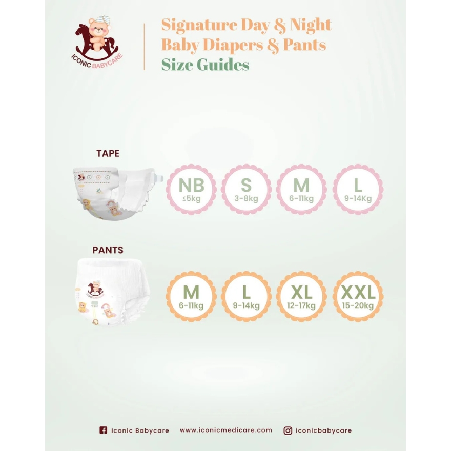 [Travel Pack] Signature Day & Night Baby Pants - Pants L 12pcs