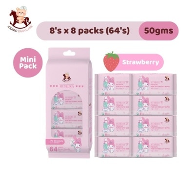 ICONIC Sanrio Baby Wipes My Melody 8'S x 8 [Pocket-Sized]