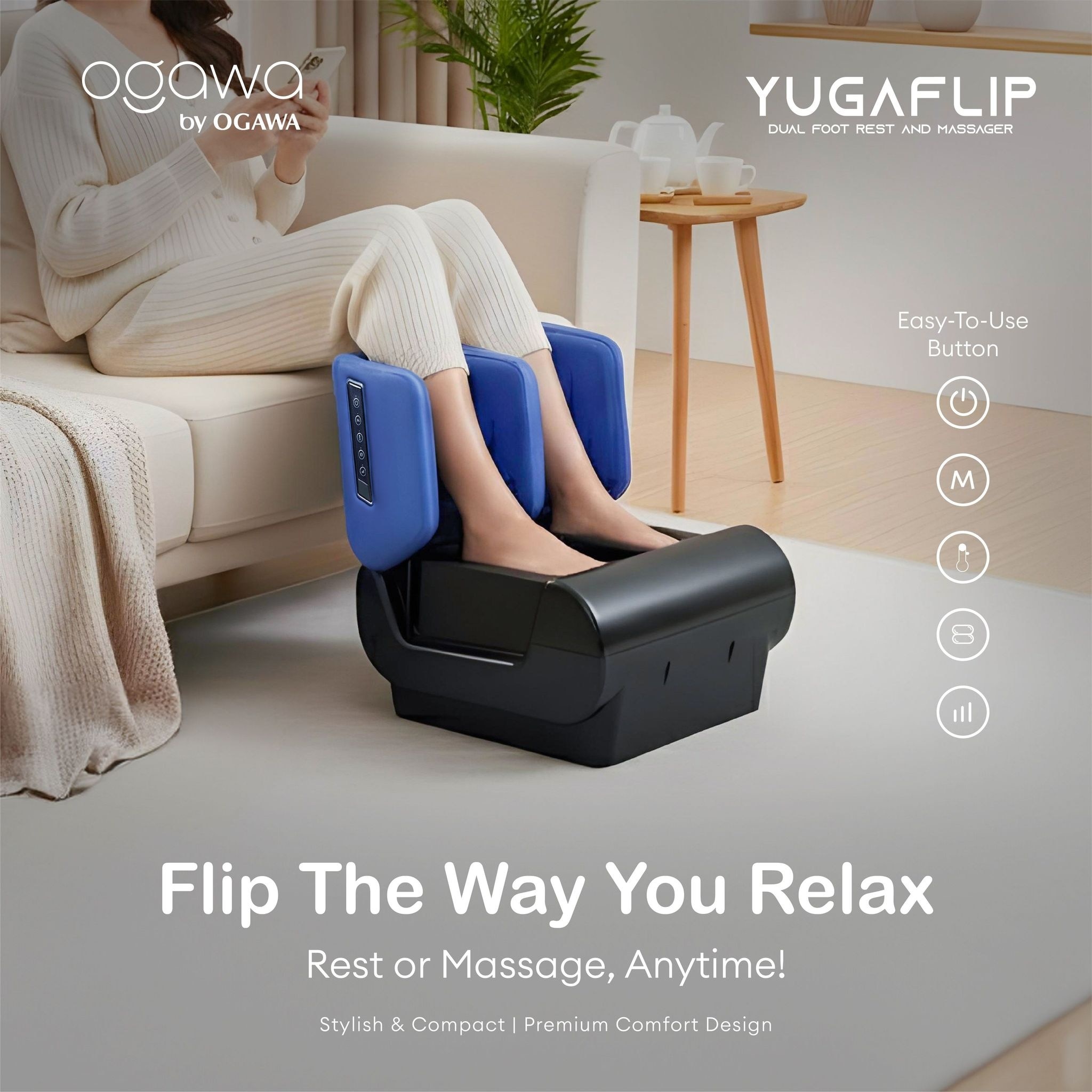 Ogawa by OGAWA YugaFlip Dual Foot Rest & Massager