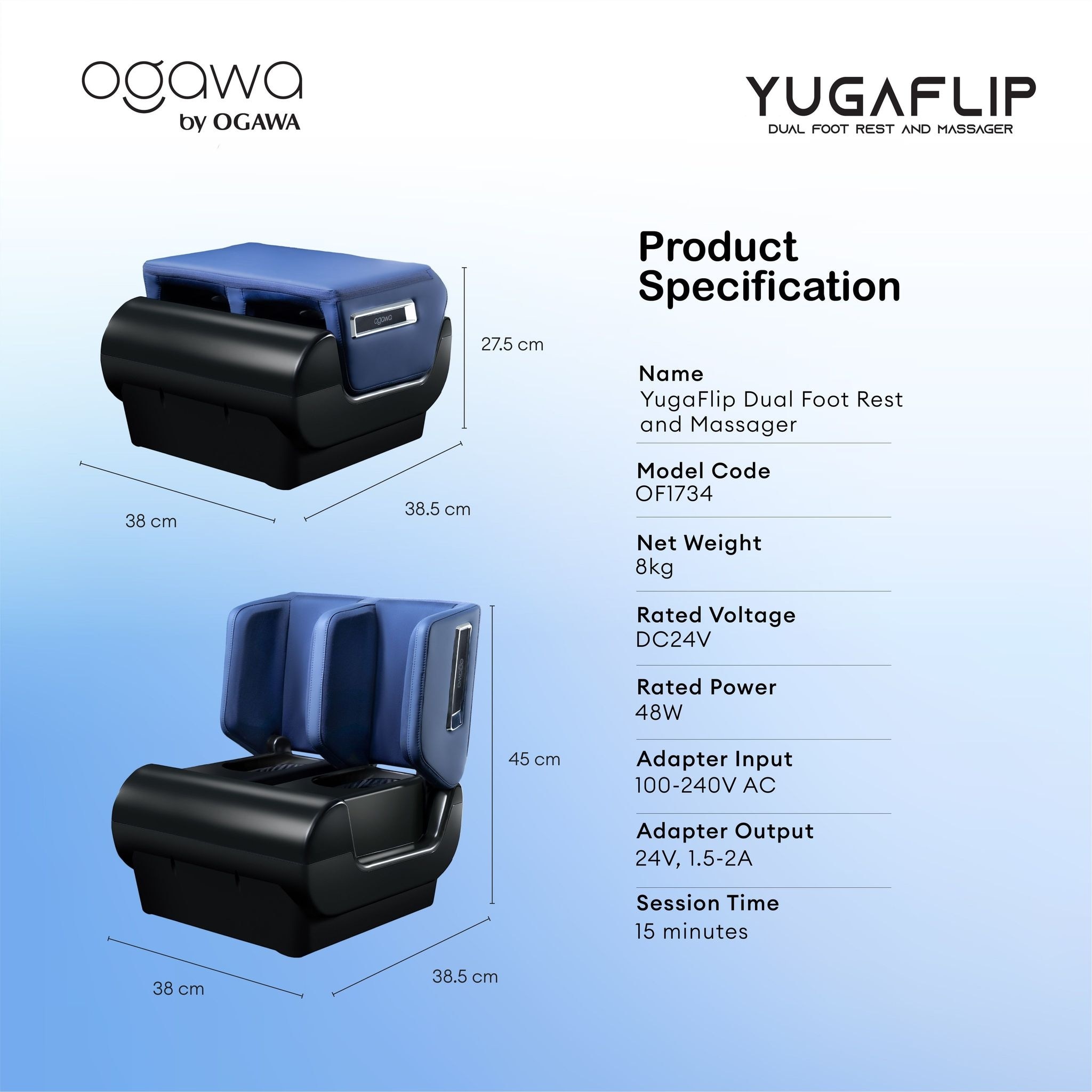 Ogawa by OGAWA YugaFlip Dual Foot Rest & Massager