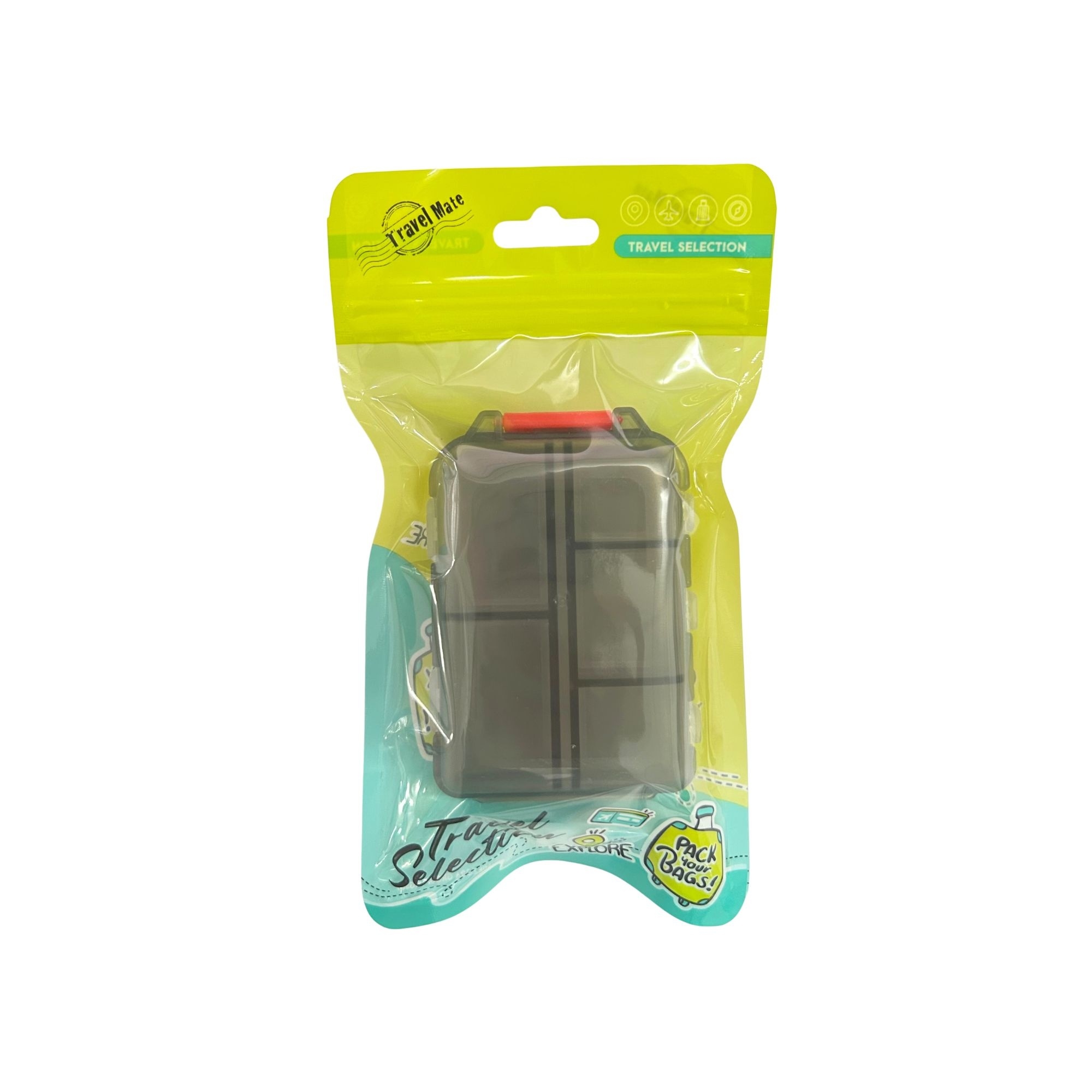 TR-0287 DOUBLE-SIDE PORTABLE PILL BOX ORGANIZER POCKET SIZE 9CM