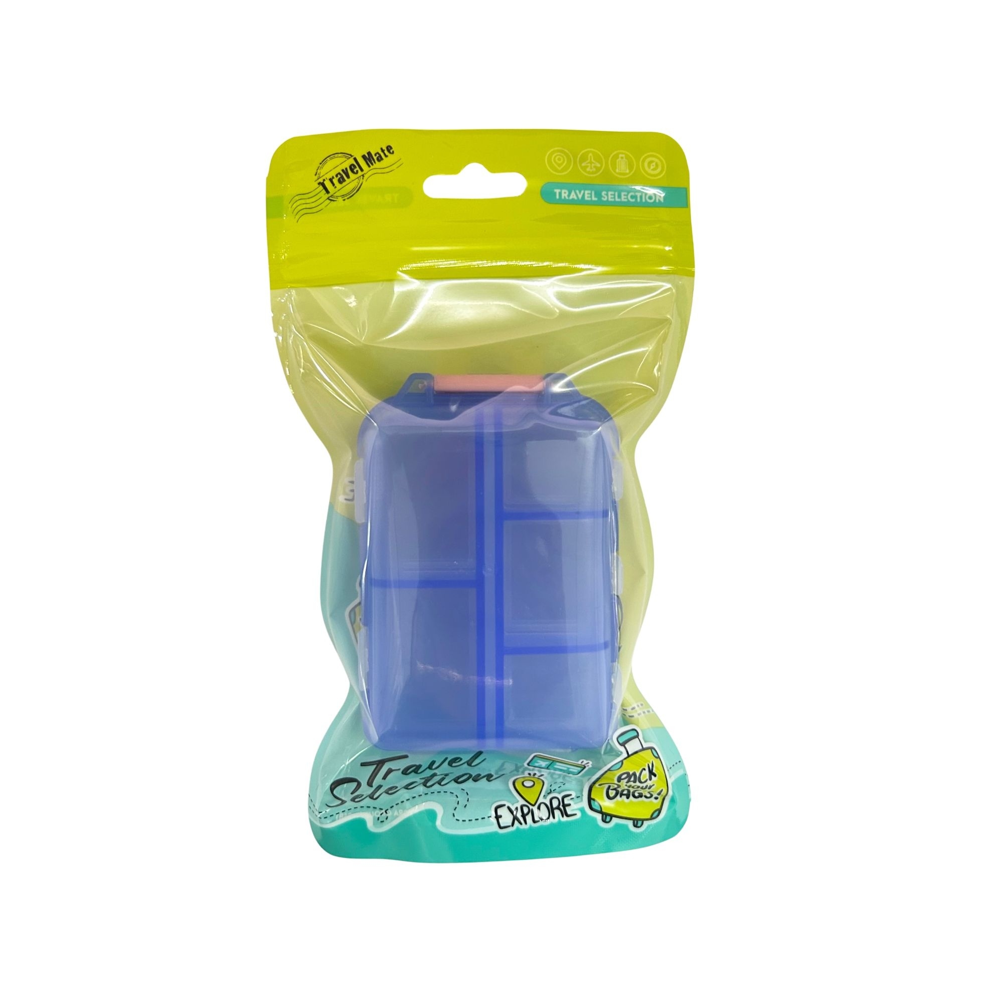 TR-0287 DOUBLE-SIDE PORTABLE PILL BOX ORGANIZER POCKET SIZE 9CM