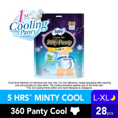SOFY - Comfort Nite 360 Panty Cool L-XL 2s x 3 + Silcot Facial Cotton Uru Uru Puff Pads 40's