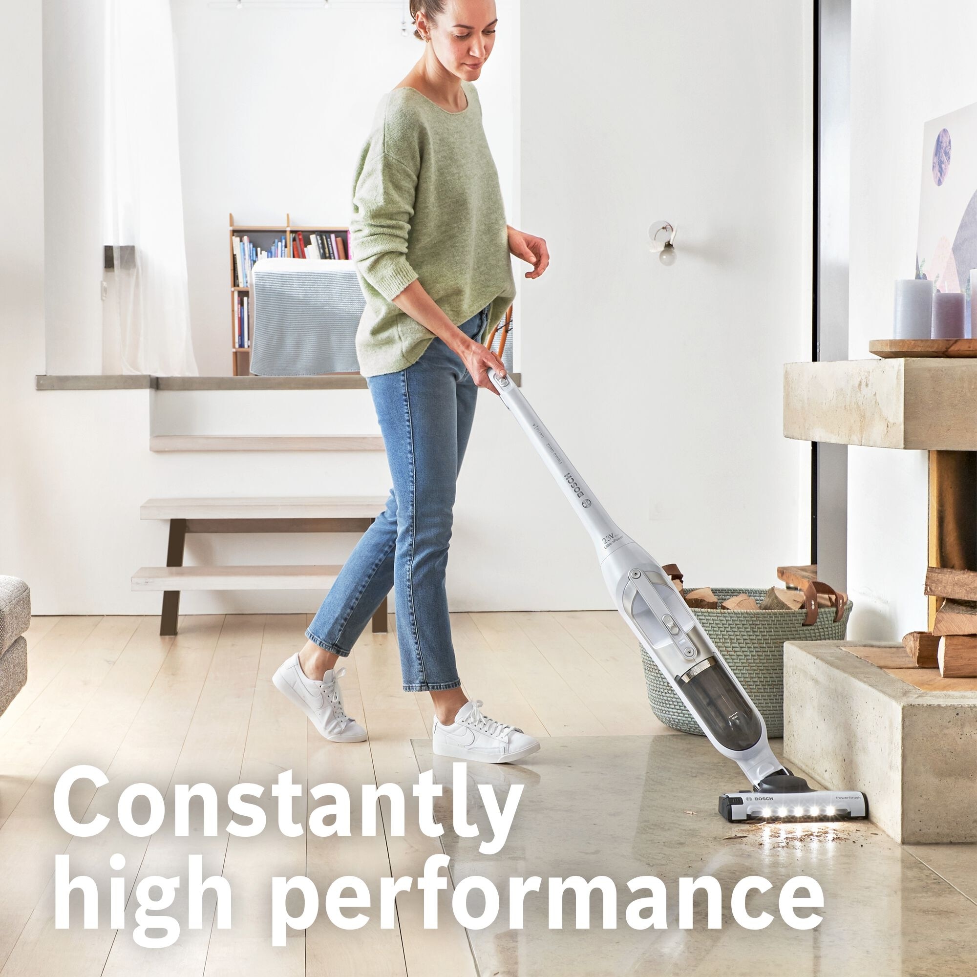Bosch Series 4 Flexxo 23.0V 2in1 Handstick Vacuum, Polar White Metallic - BCH3P2301