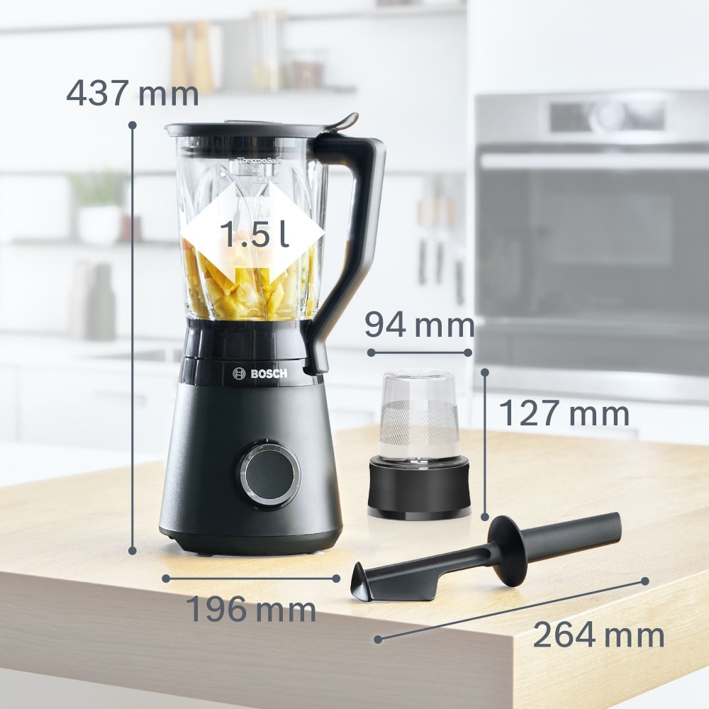 Bosch Series 4, VitaPower 1200W Blender, Black - MMB6176B