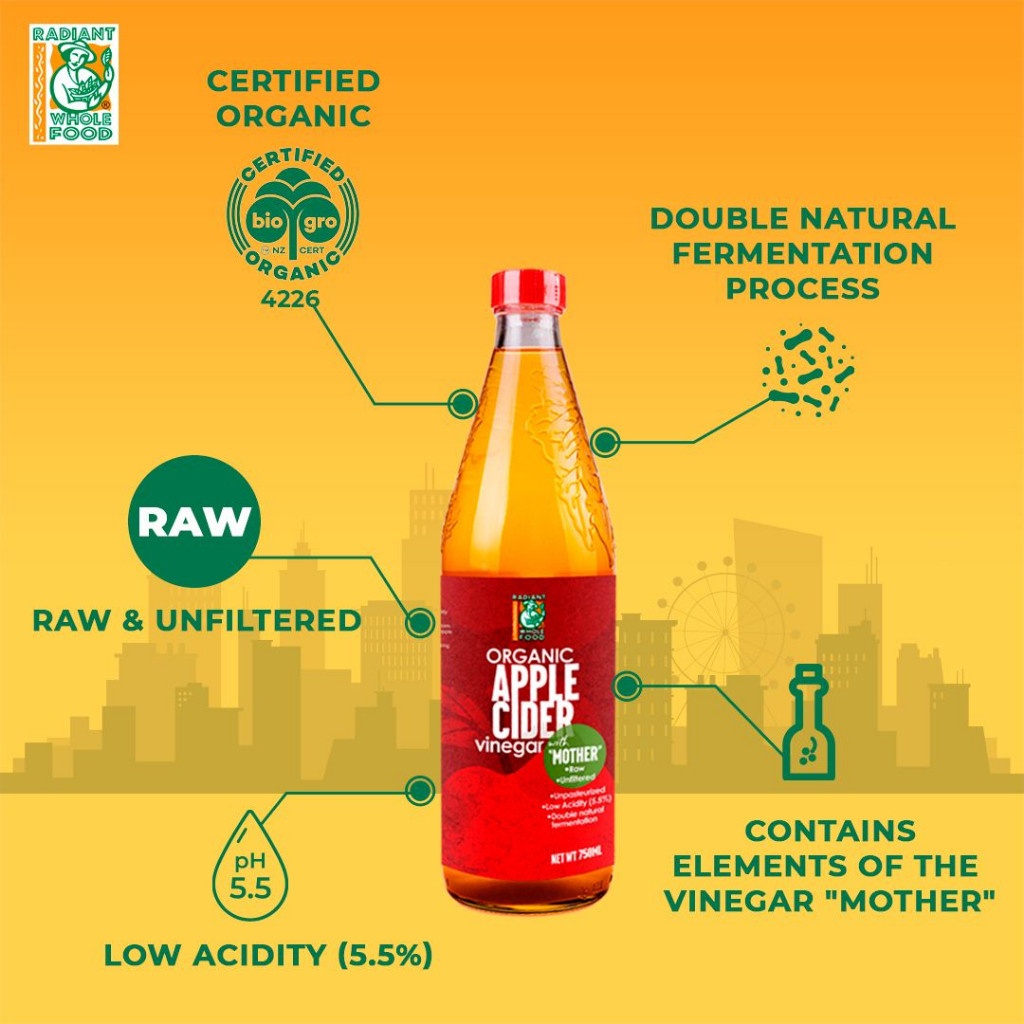 Radiant Organic Apple Cider Vinegar (750ml)