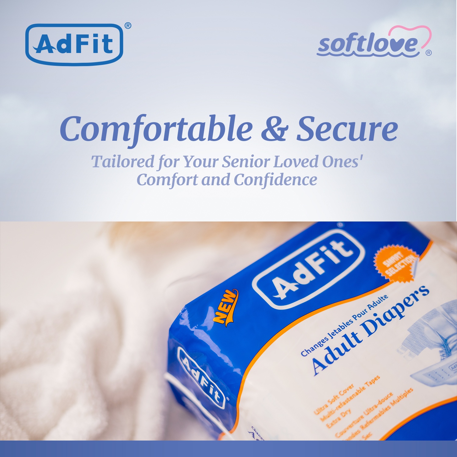 Adfit Adult Diapers Tape - M size ( 78cm - 110cm ) image