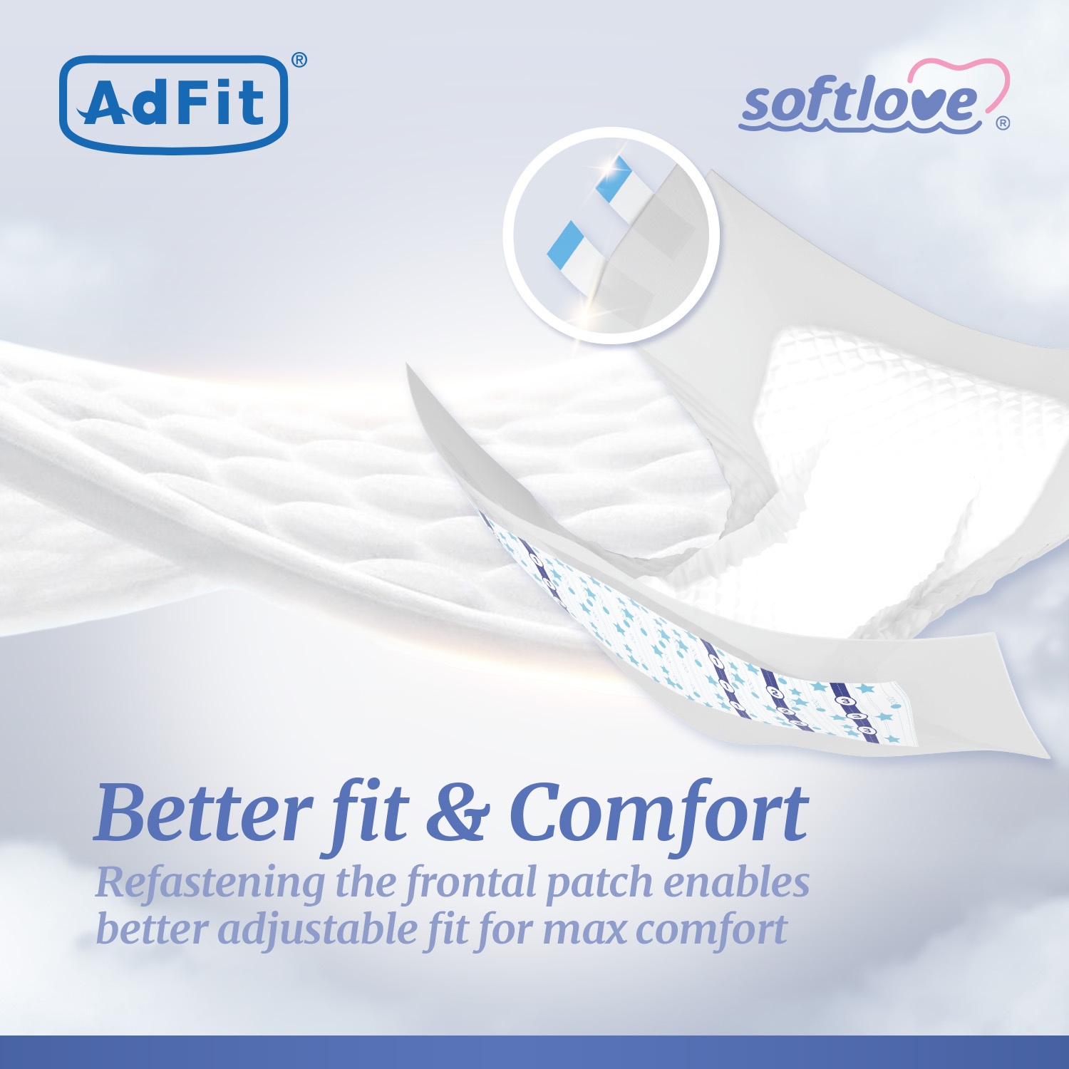 Adfit Adult Diapers Tape - XXL size ( 137cm - 177cm ) image