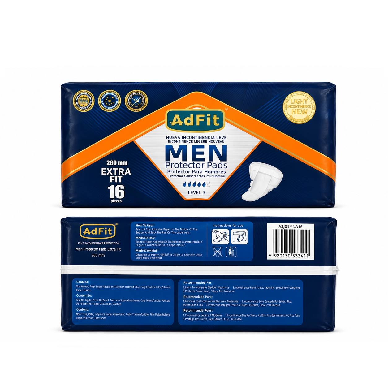 Adfit Men Protector Pads - Incontinence Pads 255mm image